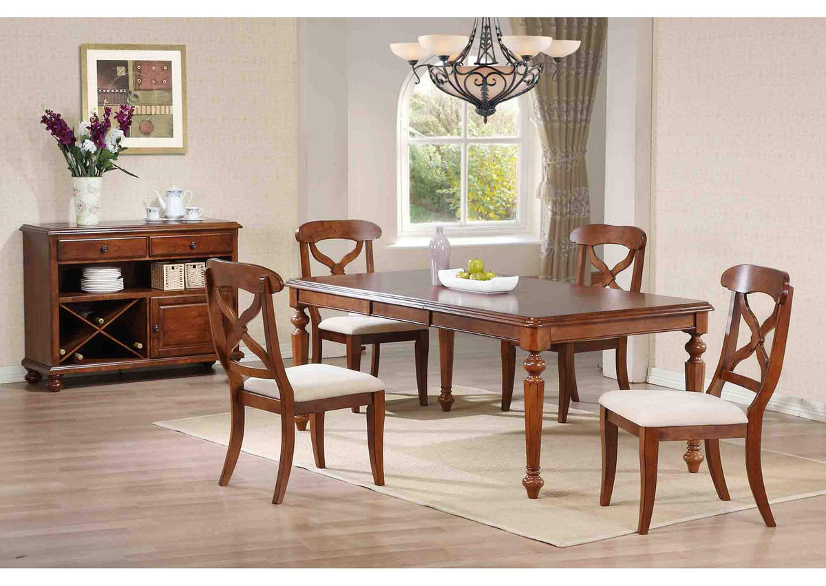 DLU-ADW4276-CT Sunset Trading Andrews Butterfly Leaf Dining Table | Chestnut Finish