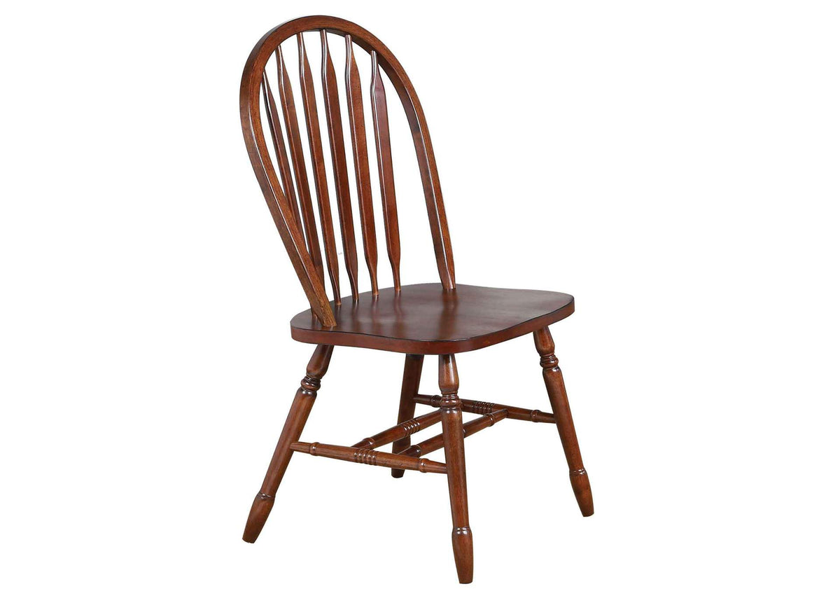 PK-ADW3448-820-CT3P Sunset Trading Andrews 3 Piece 48" Rectangular Dining Set | Expandable Drop Leaf Table | Chestnut Brown | 2 Arrowback Chairs | Seats 6