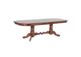 DLU-ADW4296CT-C30-AB5PC Sunset Trading Andrews 5 Piece Double Pedestal Dining Set | Chestnut Table with Antique Black Windsor Chairs