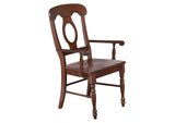 DLU-ADW-C50A-CT-2 Sunset Trading Andrews Napoleon Arm Chair | Chestnut | Set of 2