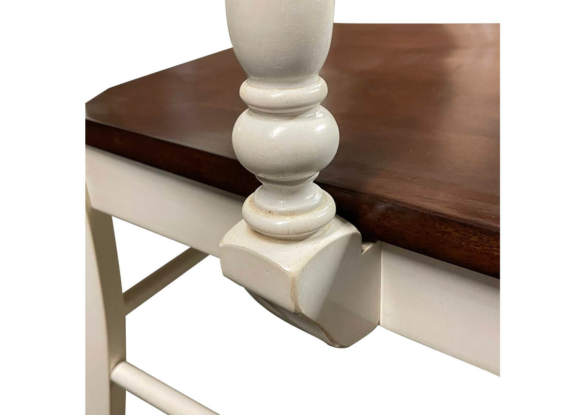 DLU-ADW-C50A-AW-2 Sunset Trading Andrews Napoleon Arm Chair | Antique White with Chestnut Seat | Set of 2