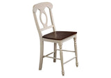 DLU-ADW4242CB-B50-AW3PC Sunset Trading 3 Piece Andrews 42" Round Drop Leaf Pub Table Set with Napoleon Stools