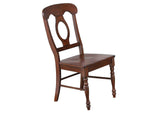 DLU-ADW4242-C50-CT3PC Sunset Trading 3 Piece 42" Round Drop Leaf Dining Set | Chestnut with Napoleon Chairs