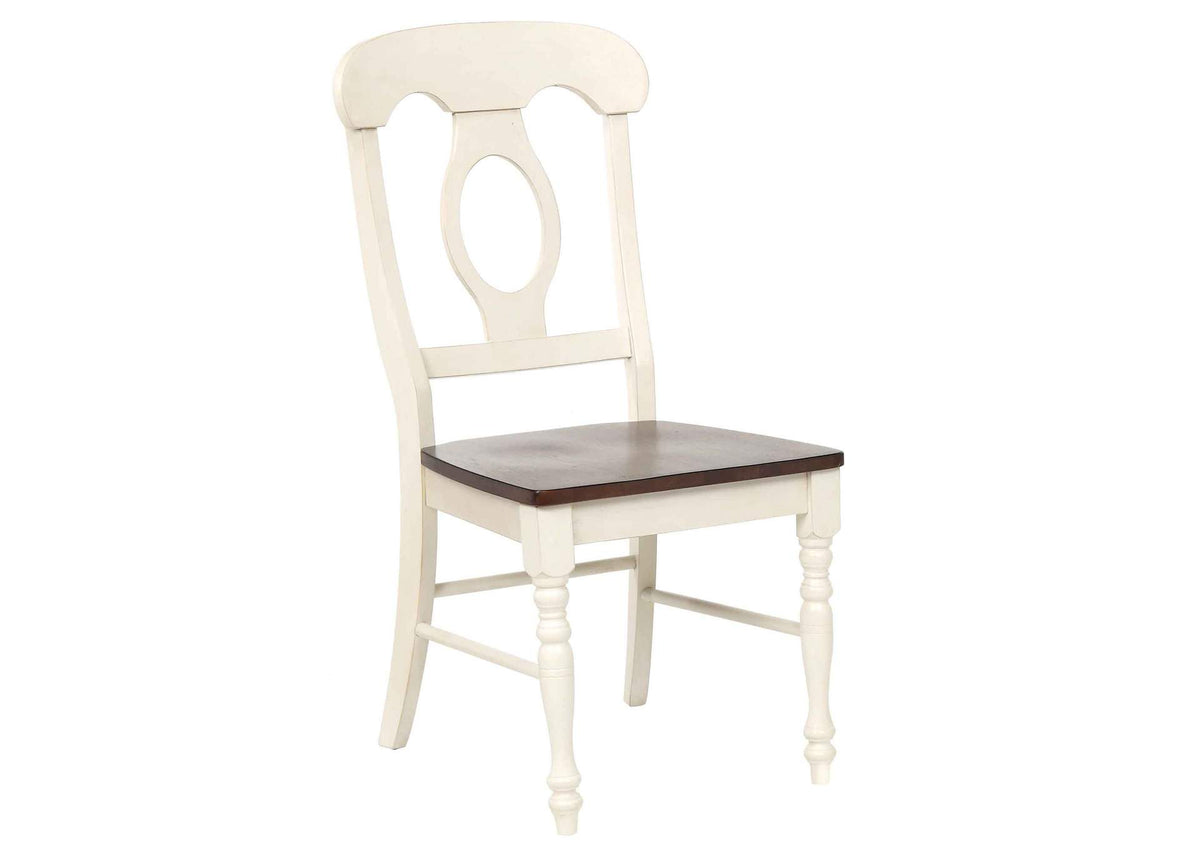 DLU-ADW4242-C50-AW3PC Sunset Trading 3 Piece 42" Round Drop Leaf Dining Set inChestnut with Napoleon Chairs