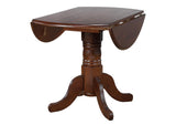 DLU-ADW4242-C50-CT3PC Sunset Trading 3 Piece 42" Round Drop Leaf Dining Set | Chestnut with Napoleon Chairs