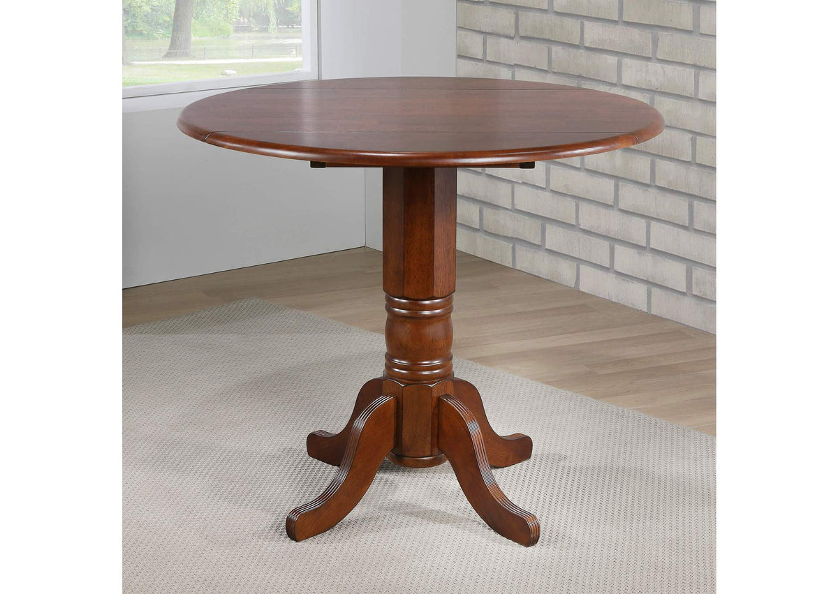 DLU-ADW4242CB-CT Sunset Trading Round Drop Leaf Pub Table | Chestnut