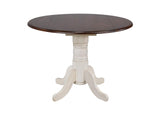 DLU-ADW4242-C30-AW3PC Sunset Trading 3 Piece 42" Round Drop Leaf Dining Set | Chestnut with Spindleback Chairs