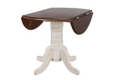 DLU-ADW4242-C50-AW3PC Sunset Trading 3 Piece 42" Round Drop Leaf Dining Set inChestnut with Napoleon Chairs