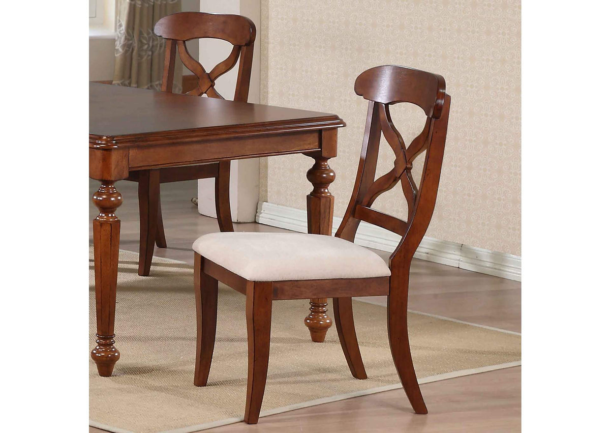 DLU-ADW-C12-CT-2 Sunset Trading Andrews Dining Chair | Chestnut | Set of 2