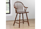 DLU-ADW-B3024A-CT-2 Sunset Trading Andrews 24" Counter Height Windsor Arm Stool | Distressed Chestnut Brown| Set of 2