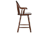 DLU-ADW-B3024A-CT-2 Sunset Trading Andrews 24" Counter Height Windsor Arm Stool | Distressed Chestnut Brown| Set of 2