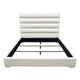 Bardot Channel Tufted Queen Bed in White Leatherette