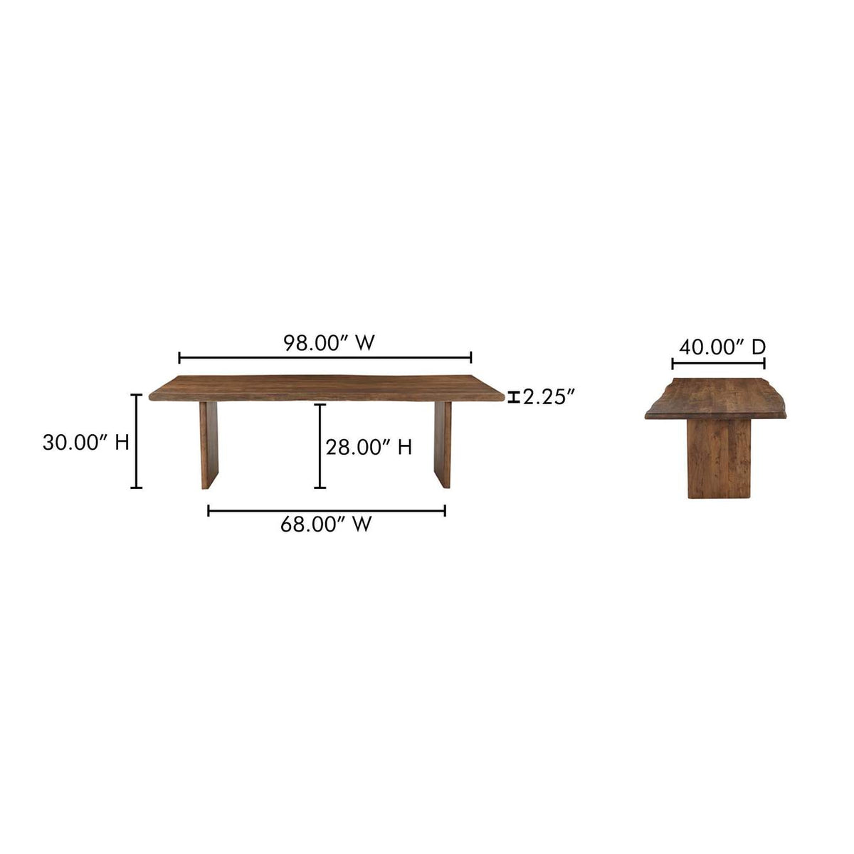 BB-1014-03-0 Lila Large Dining Table Brown