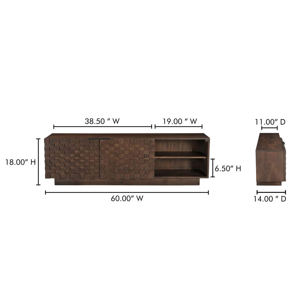 BB-1020-03 Easton Media Cabinet Brown