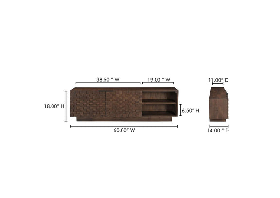 BB-1020-03 Easton Media Cabinet Brown