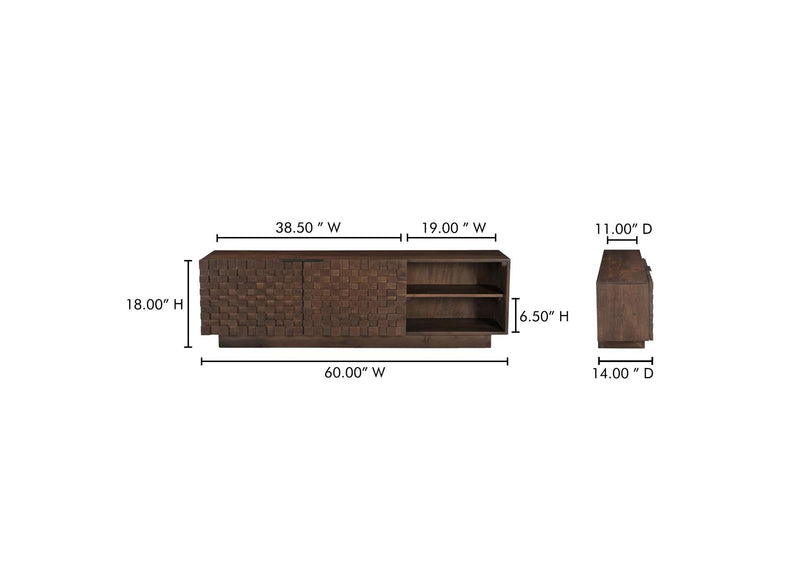 BB-1020-03 Easton Media Cabinet Brown