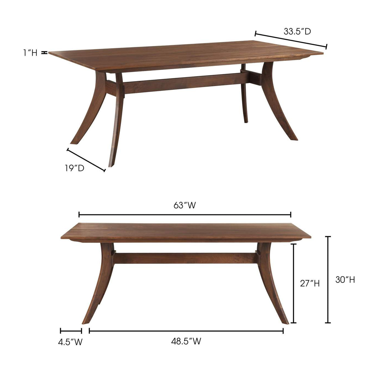 BC-1001-03 Florence Small Dining Table Brown
