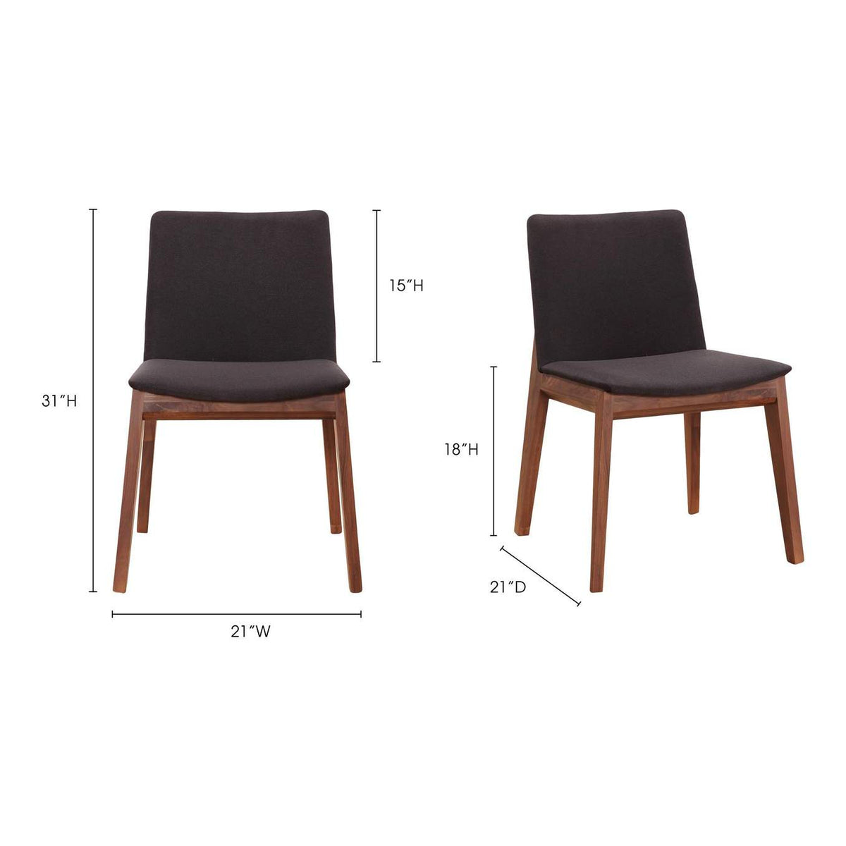 BC-1016-02 Deco Dining Chair Black - Set Of Two