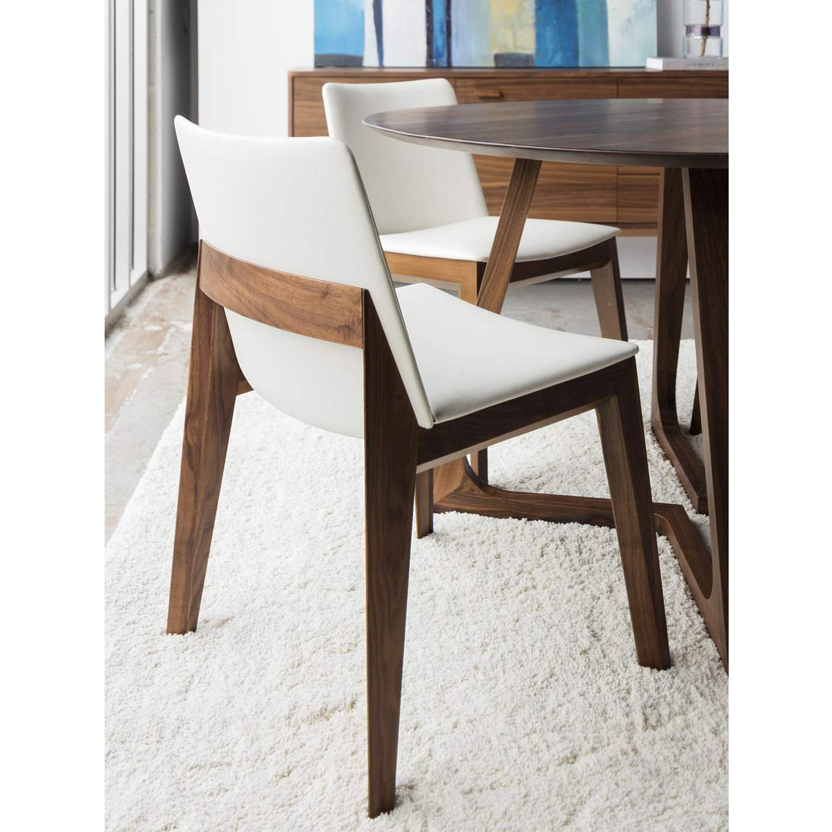 BC-1016-05 Deco Dining Chair Cream White PVC - Set Of Two