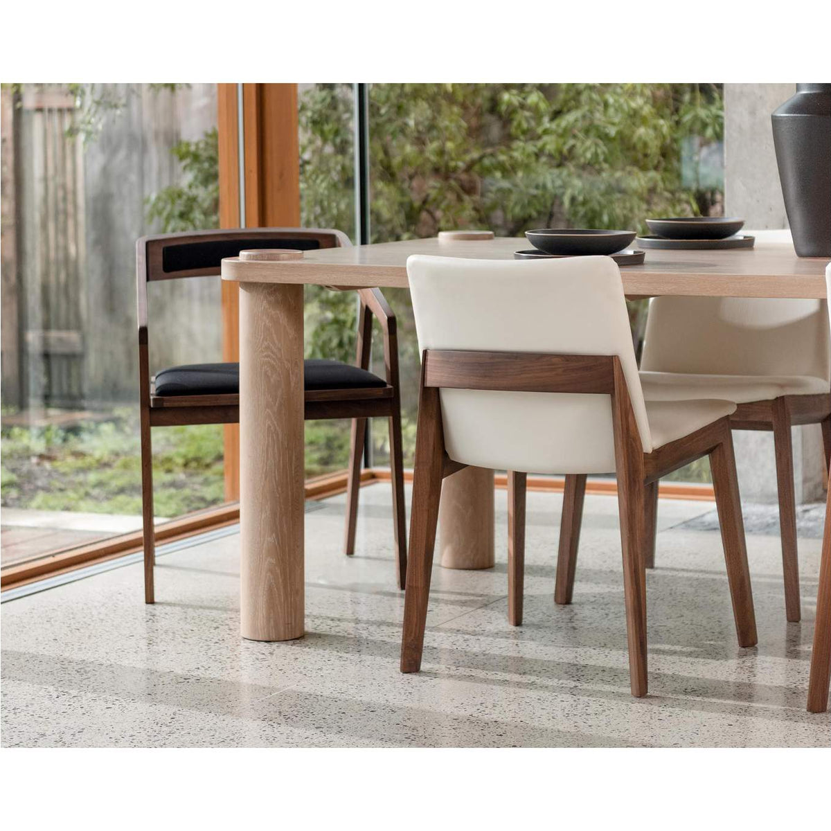 BC-1016-05 Deco Dining Chair Cream White PVC - Set Of Two
