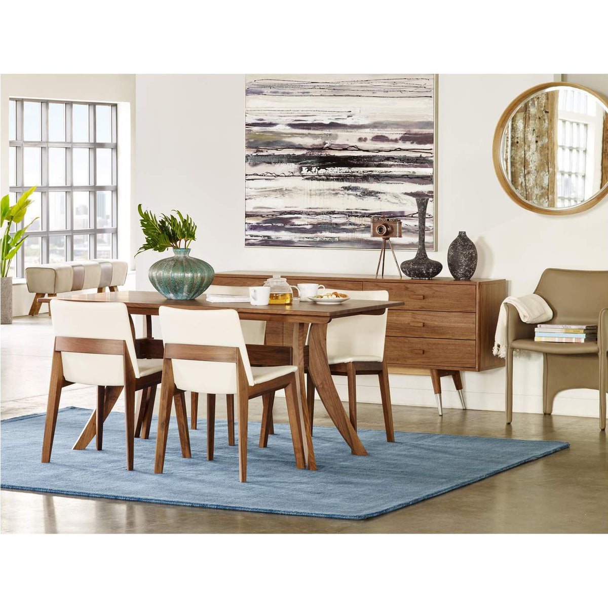 BC-1016-05 Deco Dining Chair Cream White PVC - Set Of Two