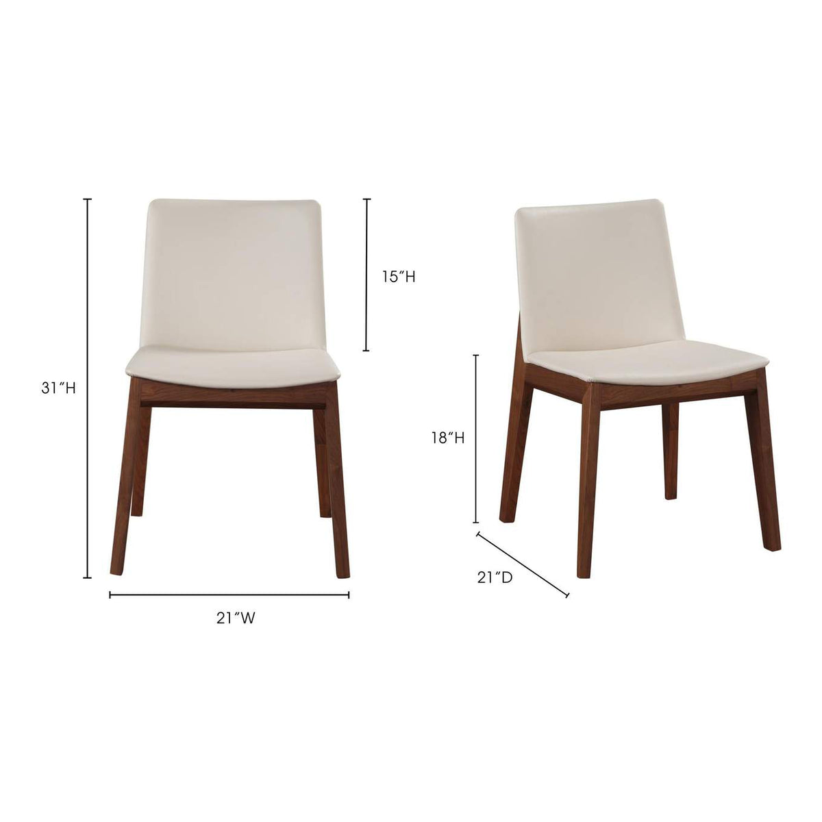 BC-1016-05 Deco Dining Chair Cream White PVC - Set Of Two