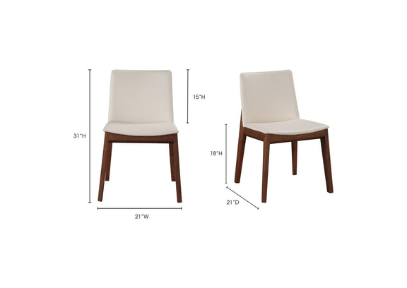 BC-1016-05 Deco Dining Chair Cream White PVC - Set Of Two