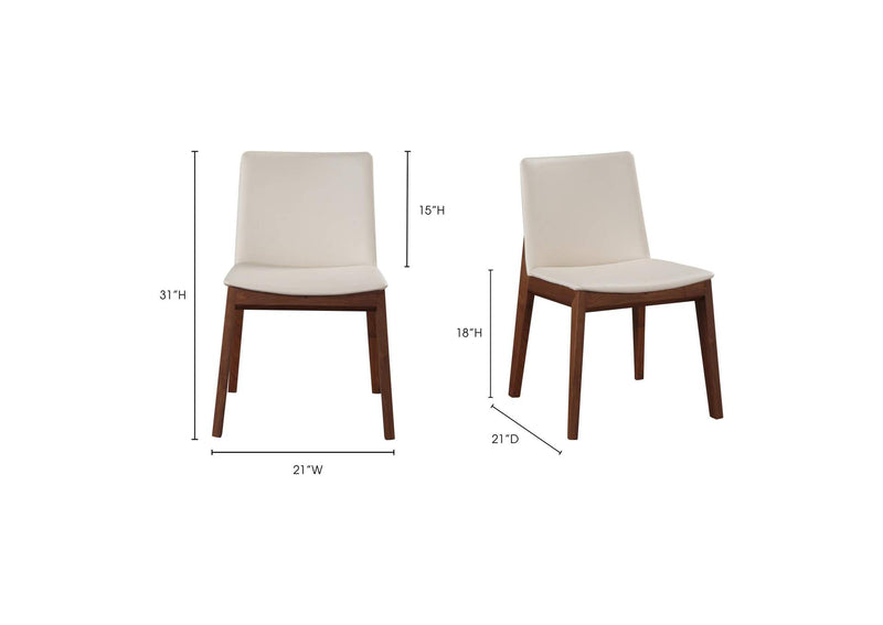BC-1016-05 Deco Dining Chair Cream White PVC - Set Of Two