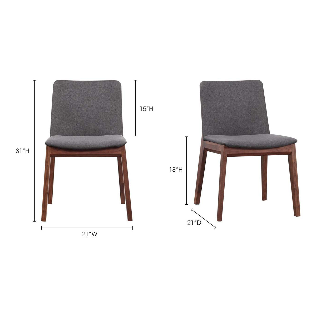 BC-1016-25 Deco Dining Chair Dark Grey - Set Of Two