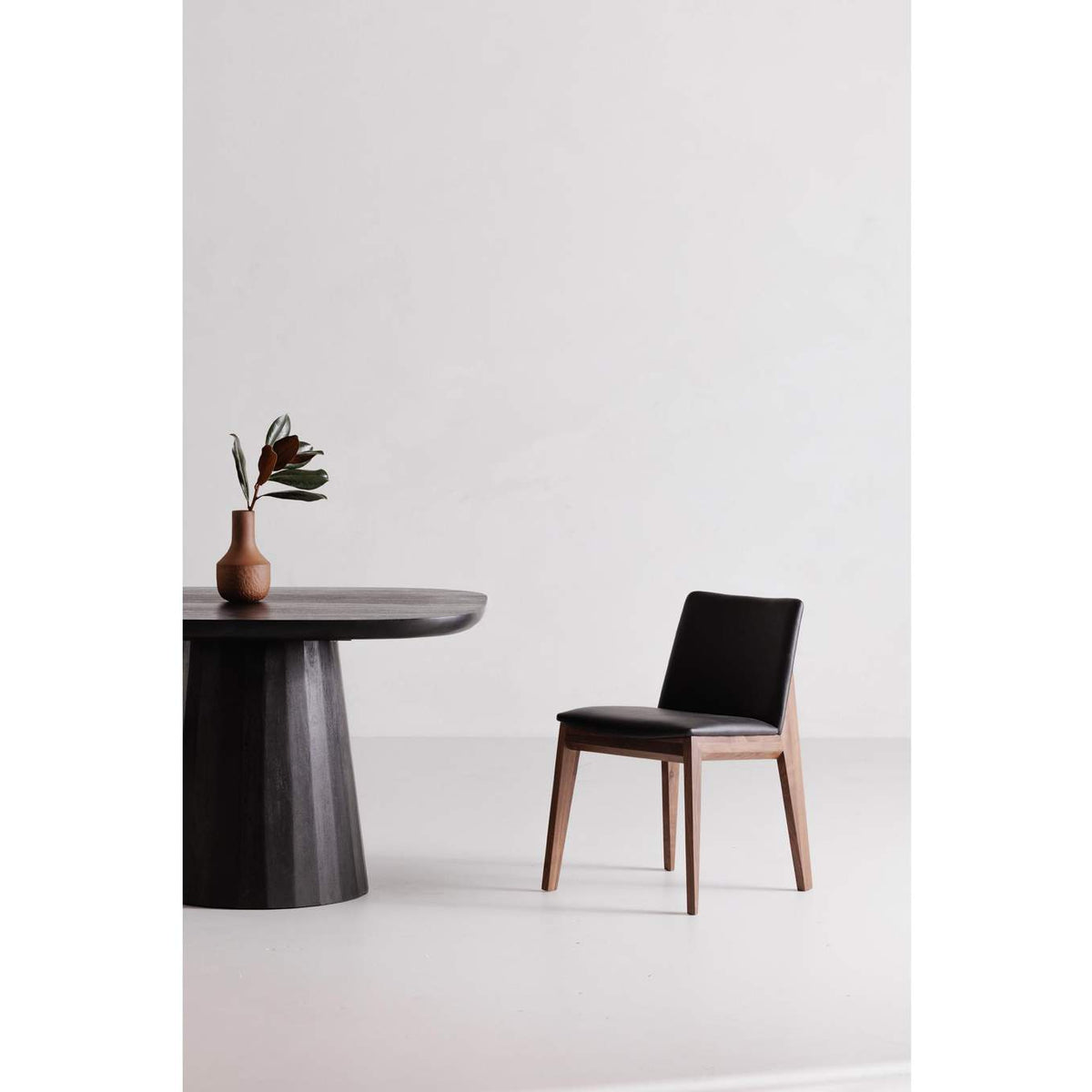 BC-1016-48 Deco Dining Chair Ebony PVC - Set Of Two