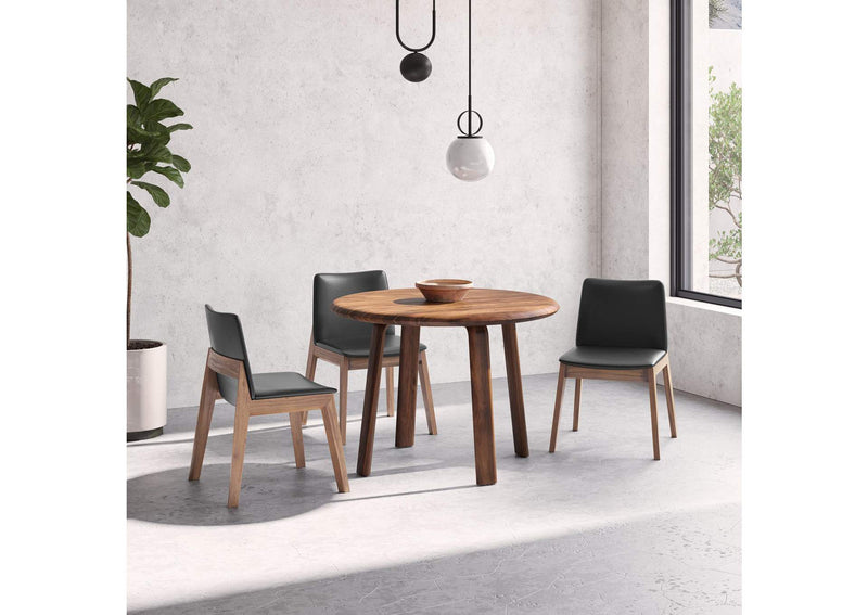 BC-1016-48 Deco Dining Chair Ebony PVC - Set Of Two