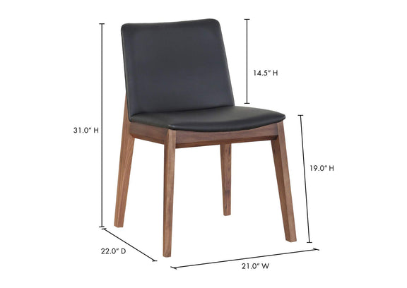 BC-1016-48 Deco Dining Chair Ebony PVC - Set Of Two