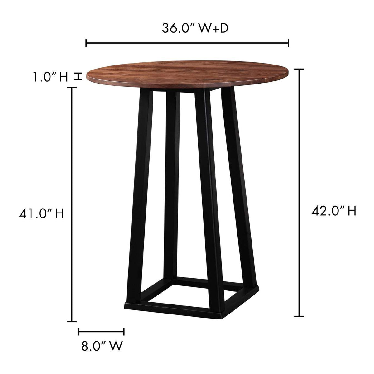 BC-1033-03 Tri - Mesa Bar Table Brown