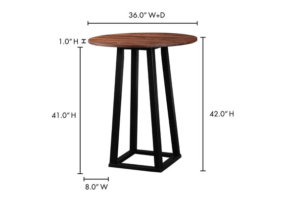 BC-1033-03 Tri - Mesa Bar Table Brown