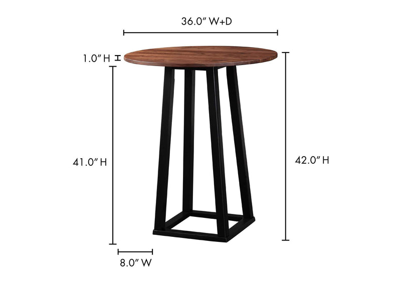BC-1033-03 Tri - Mesa Bar Table Brown