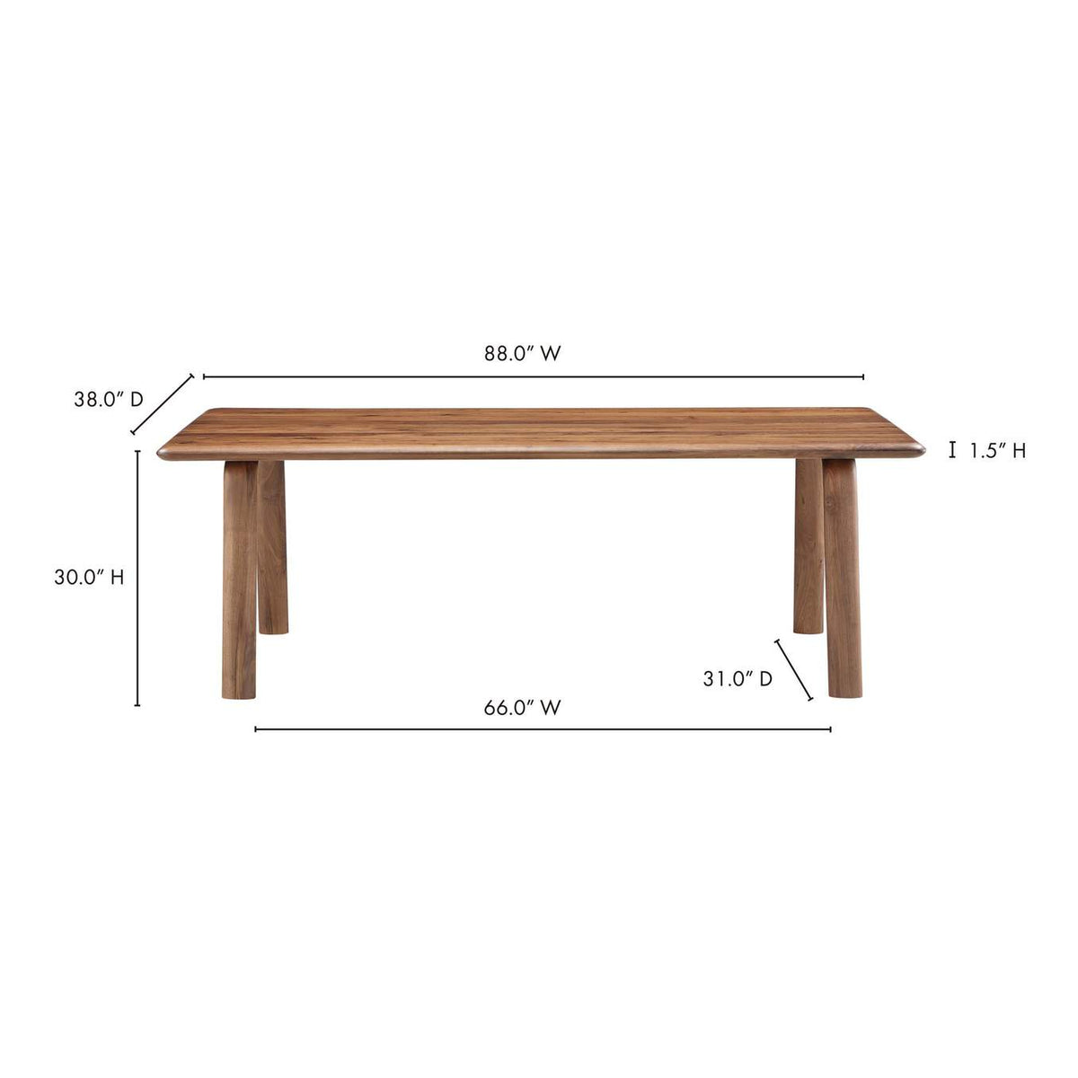 BC-1046-03 Malibu Dining Table Walnut