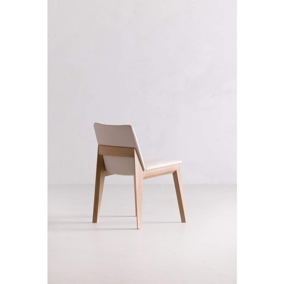 BC-1086-05 Deco Oak Dining Chair Cream White PVC - Set Of Two