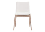 BC-1086-05 Deco Oak Dining Chair Cream White PVC - Set Of Two