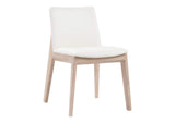 BC-1086-05 Deco Oak Dining Chair Cream White PVC - Set Of Two