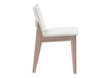 BC-1086-05 Deco Oak Dining Chair Cream White PVC - Set Of Two