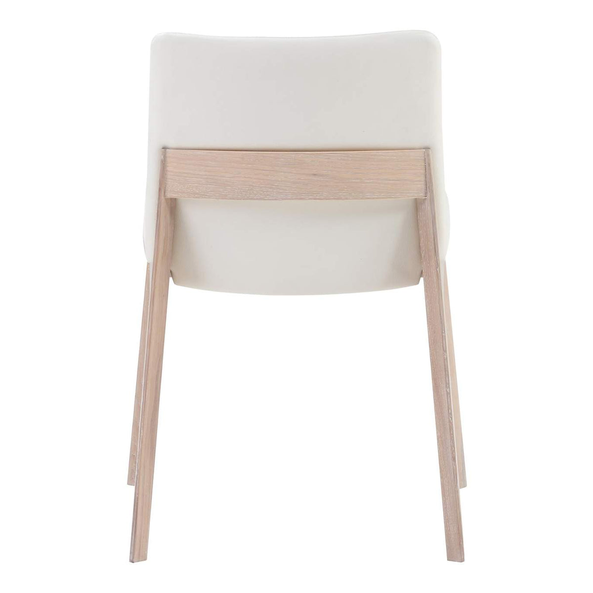 BC-1086-05 Deco Oak Dining Chair Cream White PVC - Set Of Two