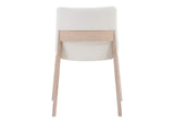 BC-1086-05 Deco Oak Dining Chair Cream White PVC - Set Of Two
