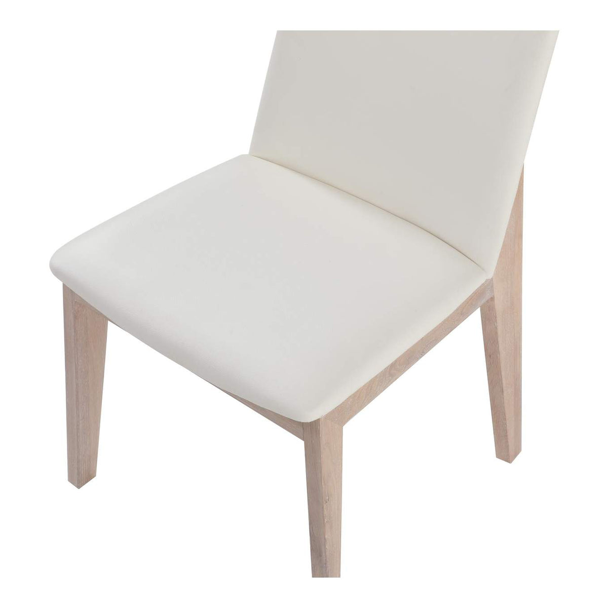 BC-1086-05 Deco Oak Dining Chair Cream White PVC - Set Of Two