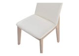 BC-1086-05 Deco Oak Dining Chair Cream White PVC - Set Of Two