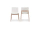 BC-1086-05 Deco Oak Dining Chair Cream White PVC - Set Of Two