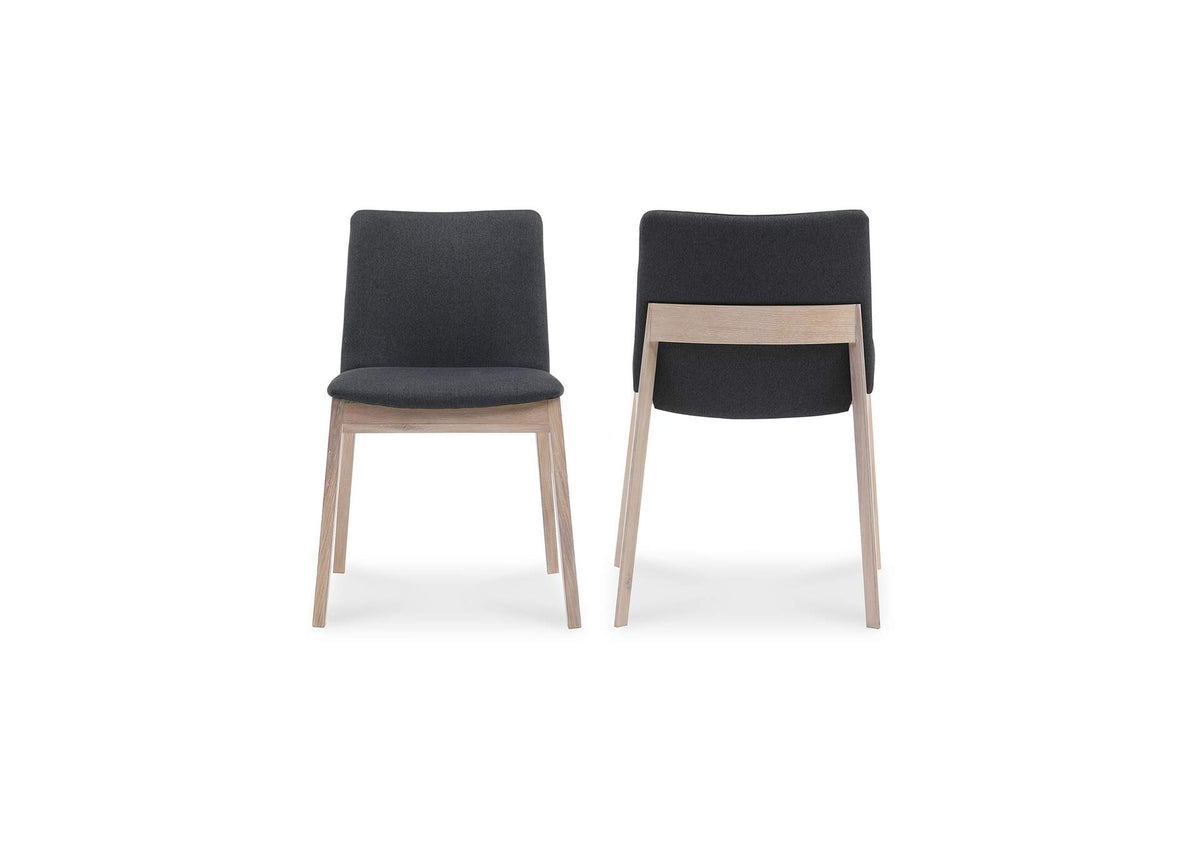 BC-1086-25 Deco Oak Dining Chair Dark Grey - Set Of Two