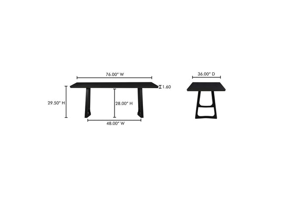 BC-1099-02-0 Silas Dining Table Black Ash