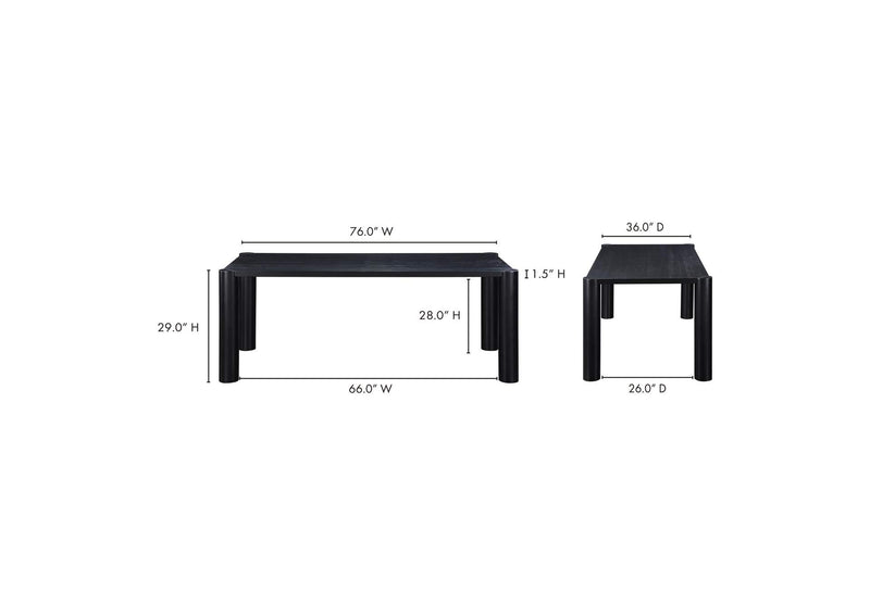 BC-1111-02-0 Post Small Dining Table Black