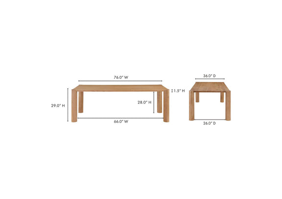 BC-1111-18-0 Post Small Dining Table Natural Oak