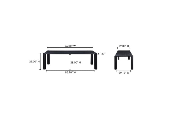 BC-1112-02-0 Post Large Dining Table Black